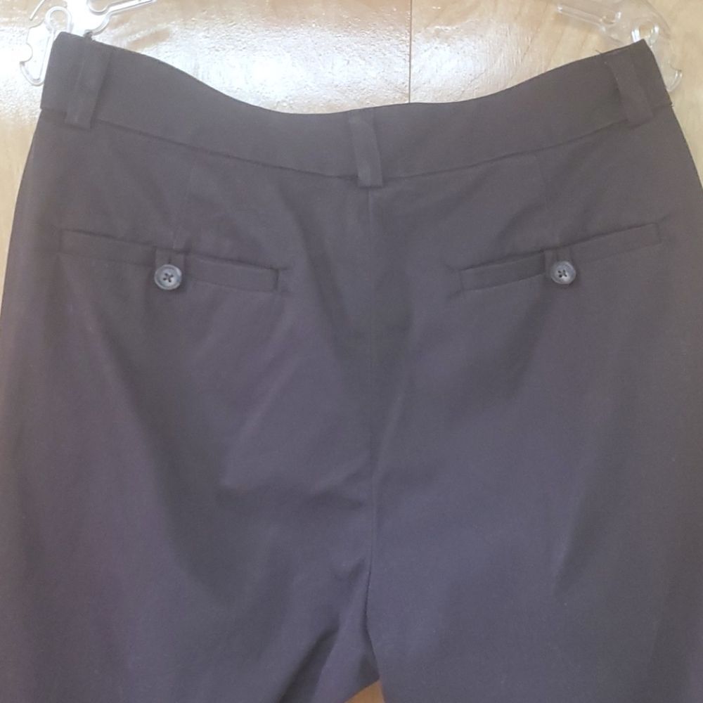 Chocolate brown cropped cotton stretch pants - Picture 3 of 5